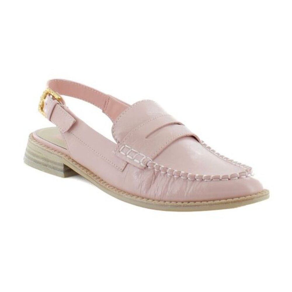 Dolce Vita Hardi Slingback Pink Crinkle Patent Leather Buckle Loafer Shoes SZ 8